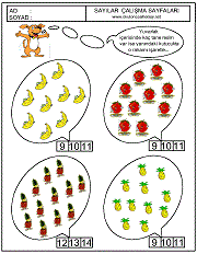 okul öncesi çocuklar için sayı kavramı ile ilgili çalışma sayfaları